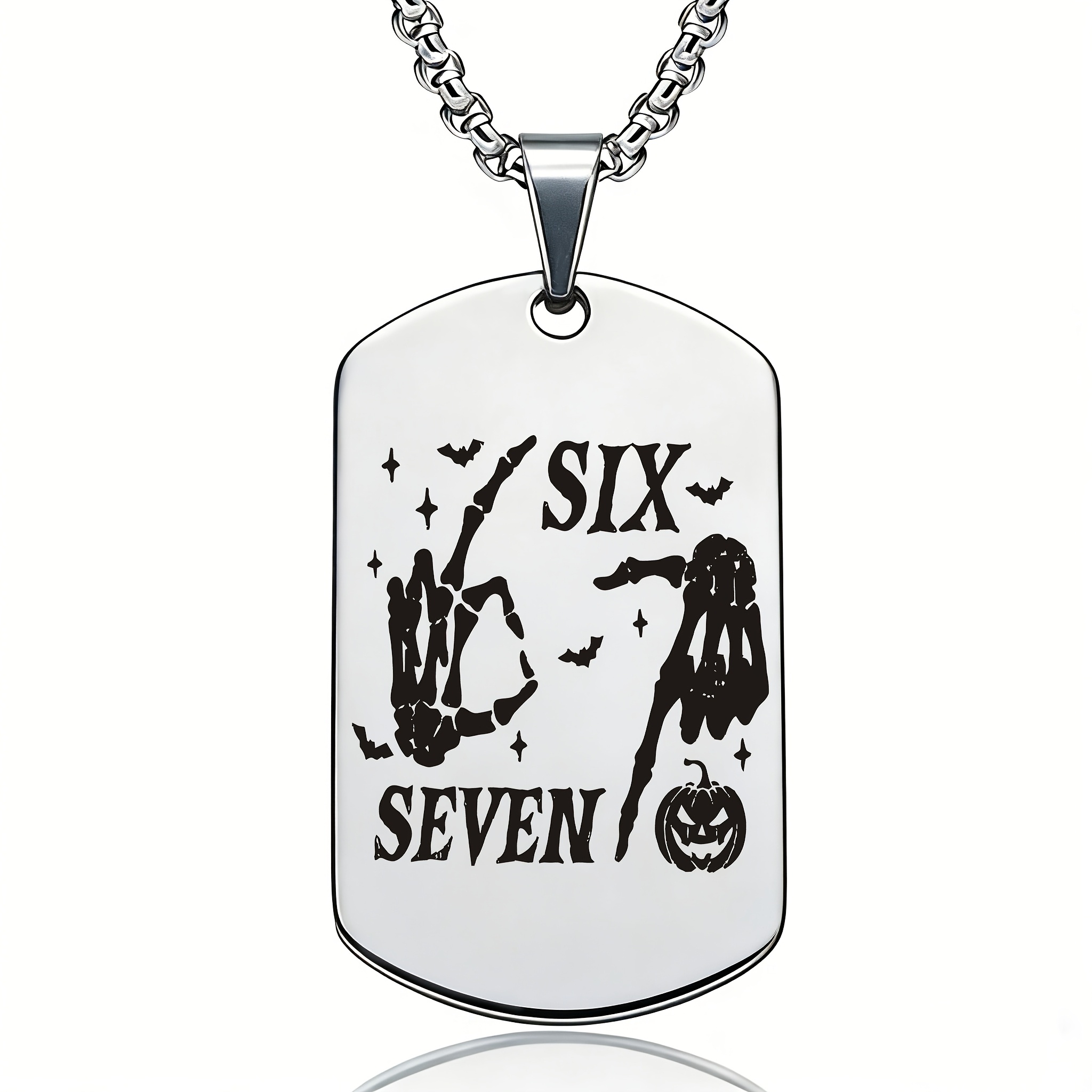 A "SIX SEVEN" Dark Style 201 Stainless Steel Pendant Necklace